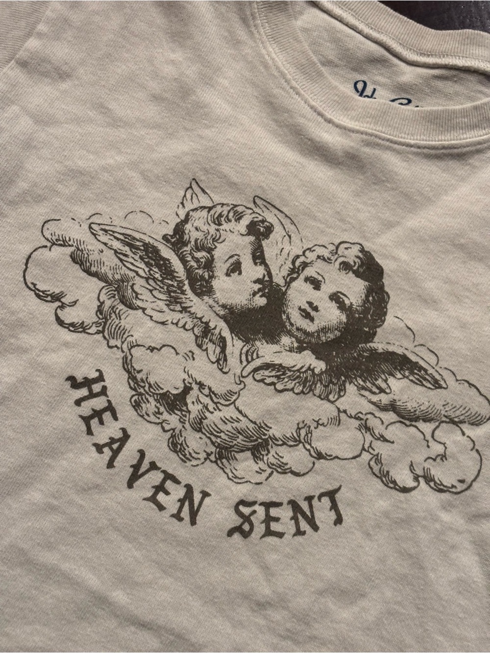 Brandy Melville John Galt Heaven Sent Baby Tee - Size Small/Medium (38) - Picture 2 of 5